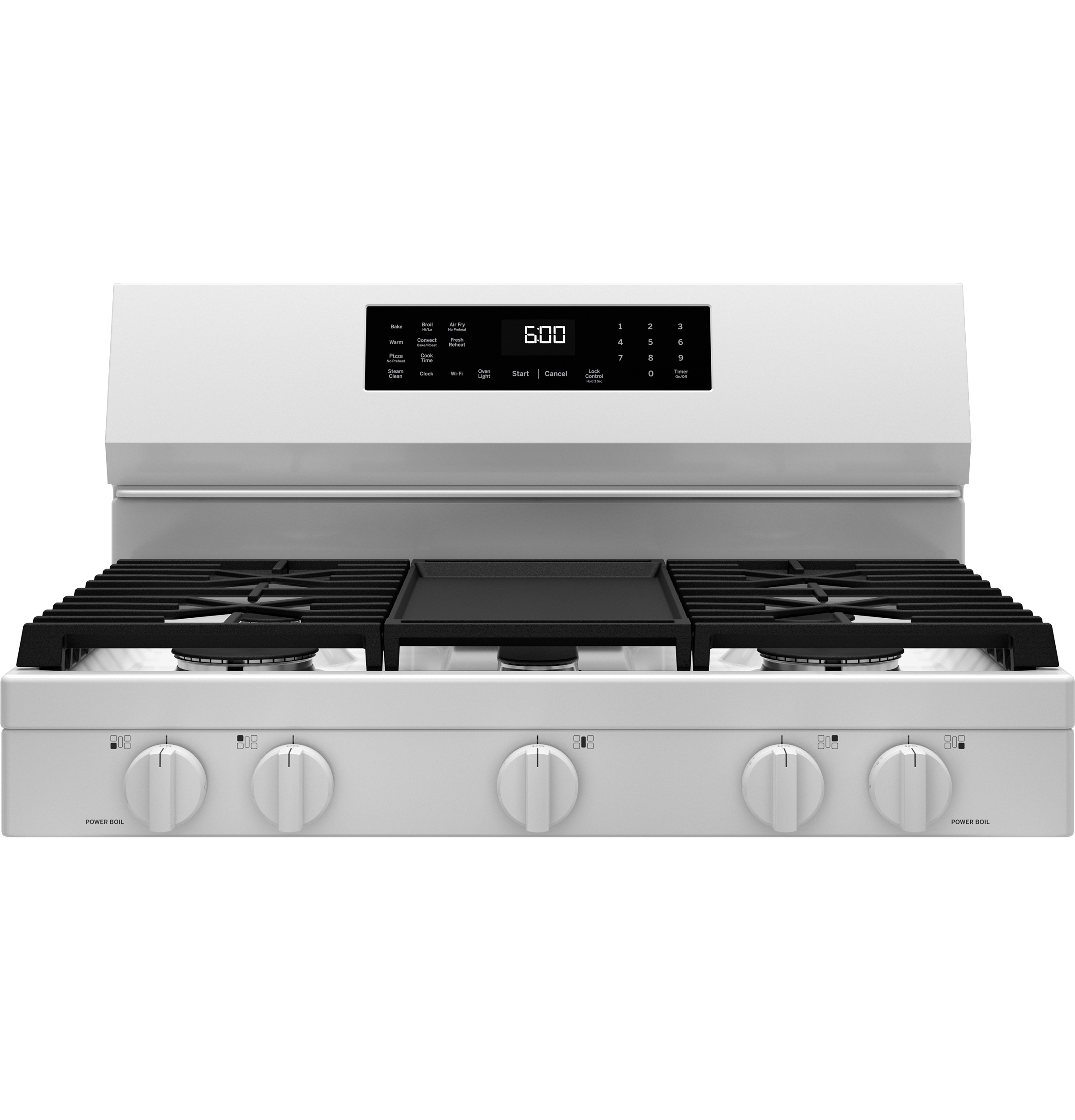30" Free-Standing Gas Convection Range with No Preheat Air Fry and EasyWash Oven Tray GGF600AVWW