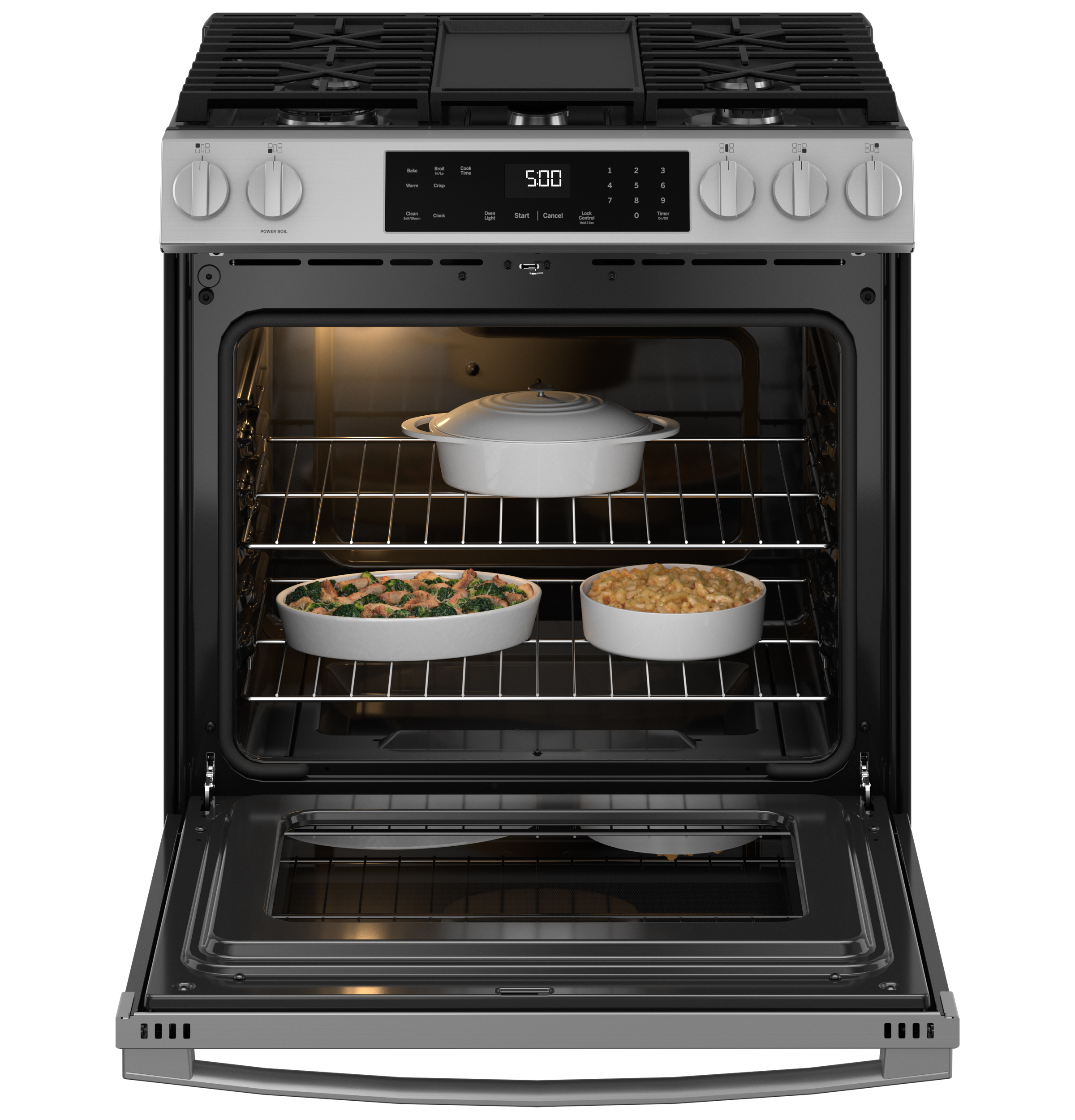 30" Slide-In Front-Control Gas Range with Crisp Mode GGS500PVSS