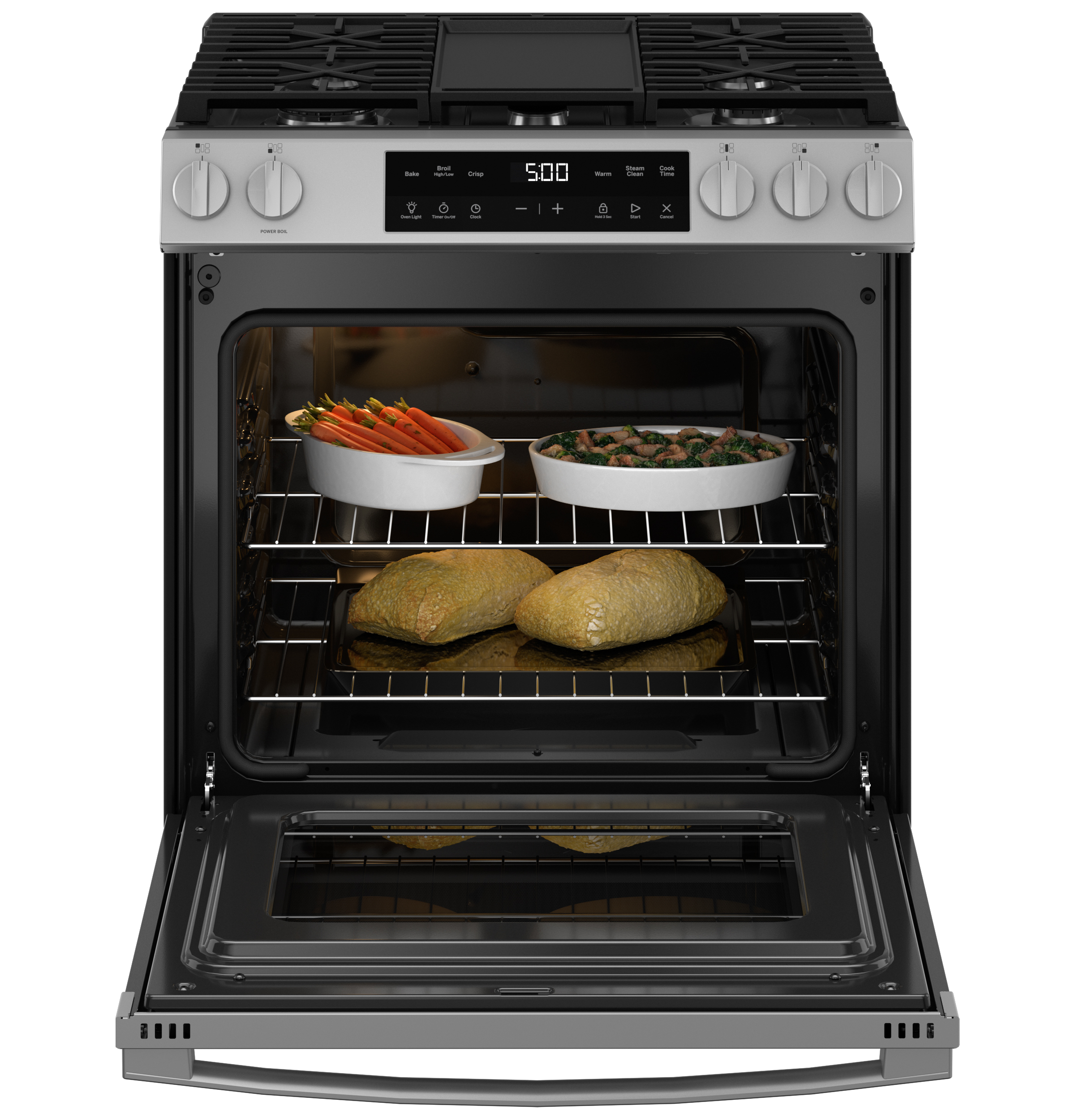 30" Slide-In Front Control Gas Range with Crisp Mode GGS500SVSS
