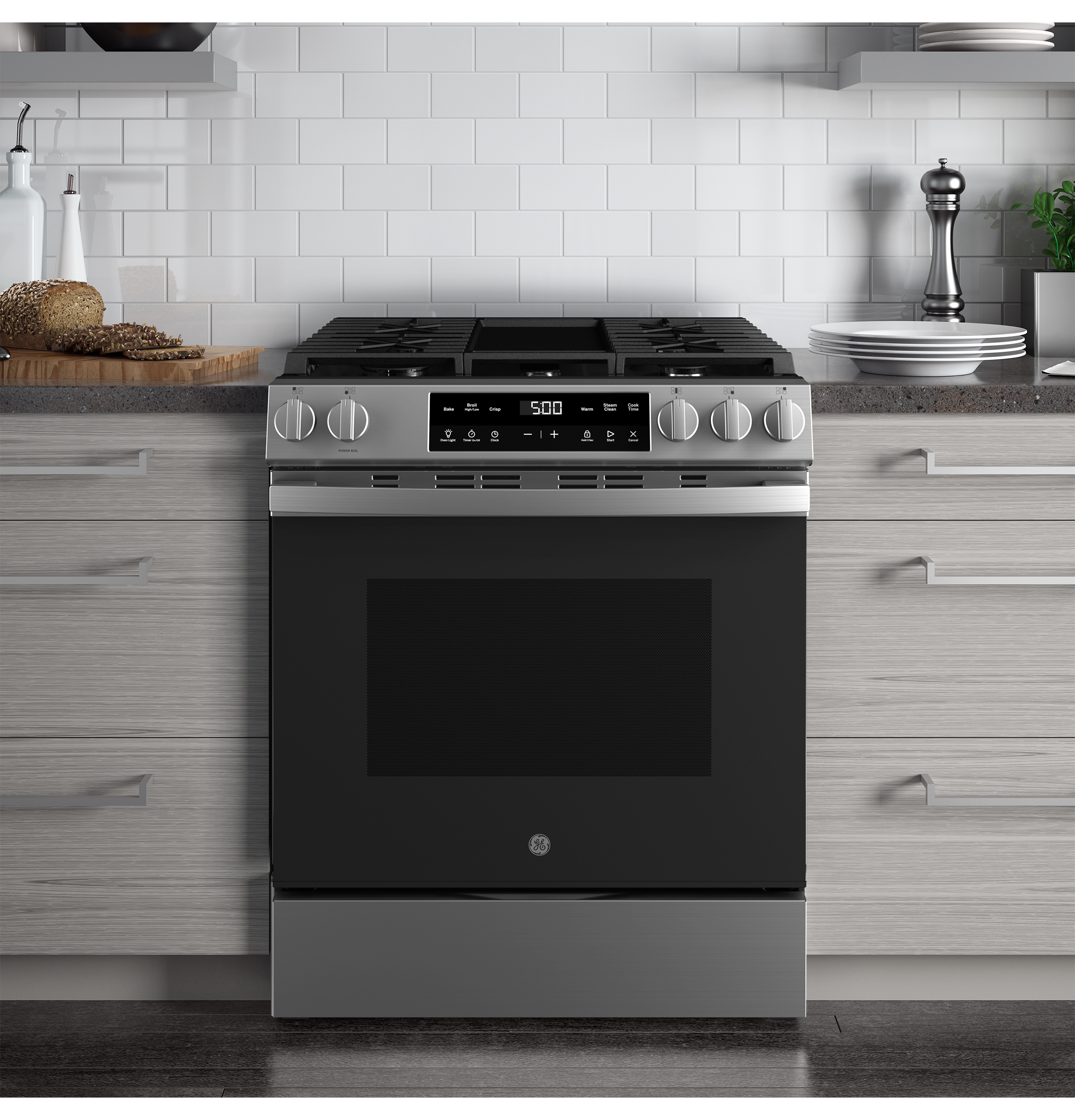 30" Slide-In Front Control Gas Range with Crisp Mode GGS500SVSS