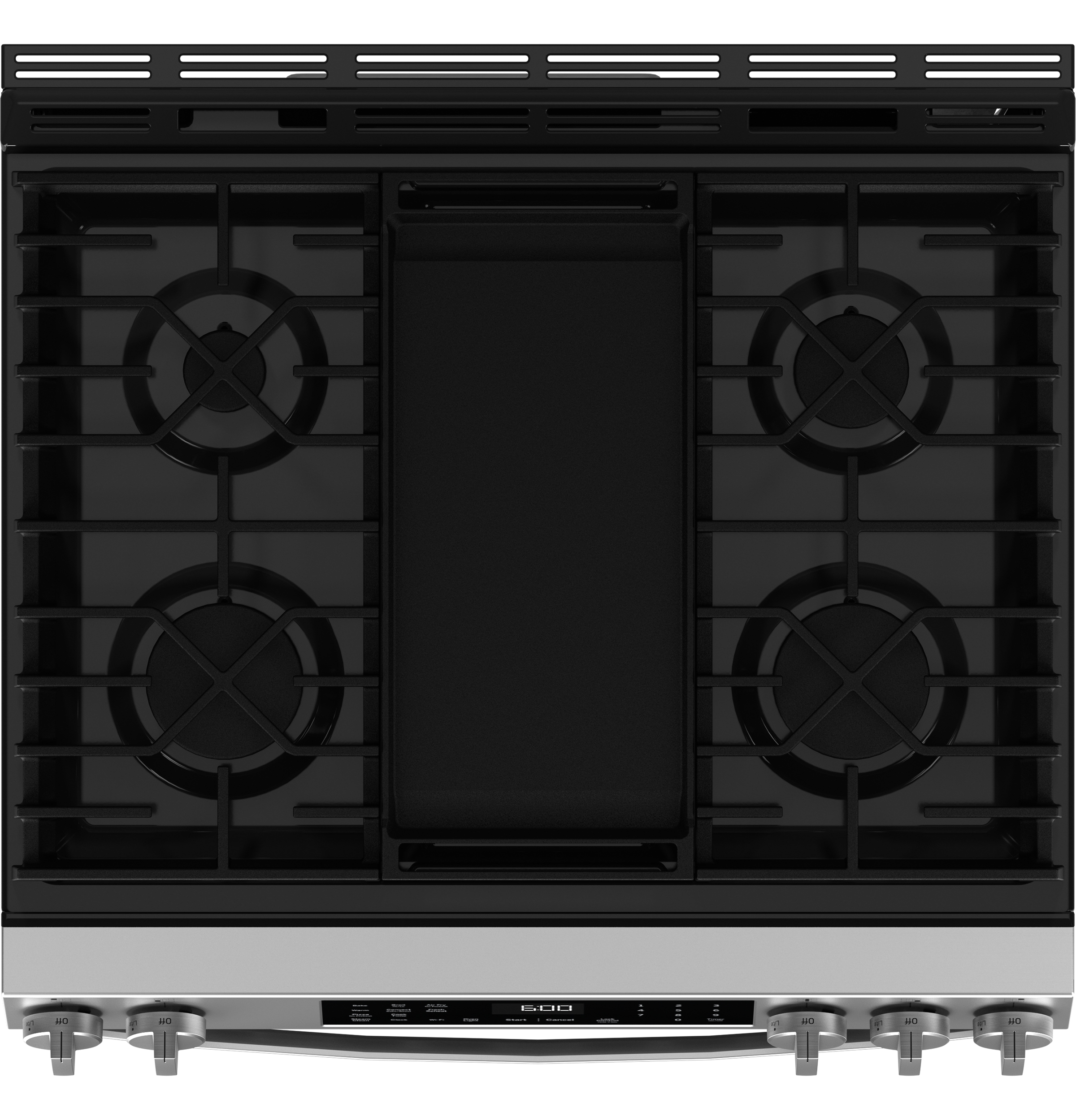 30" Slide-In Front-Control Convection Gas Range with No Preheat Air Fry and EasyWash Oven Tray GGS600AVFS