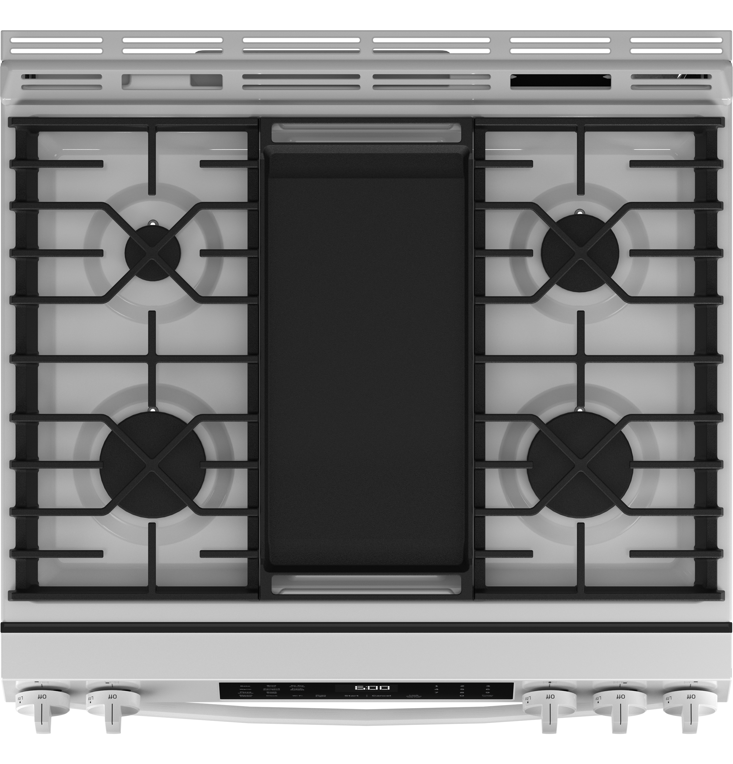 30" Slide-In Front-Control Convection Gas Range with No Preheat Air Fry and EasyWash Oven Tray GGS600AVWW