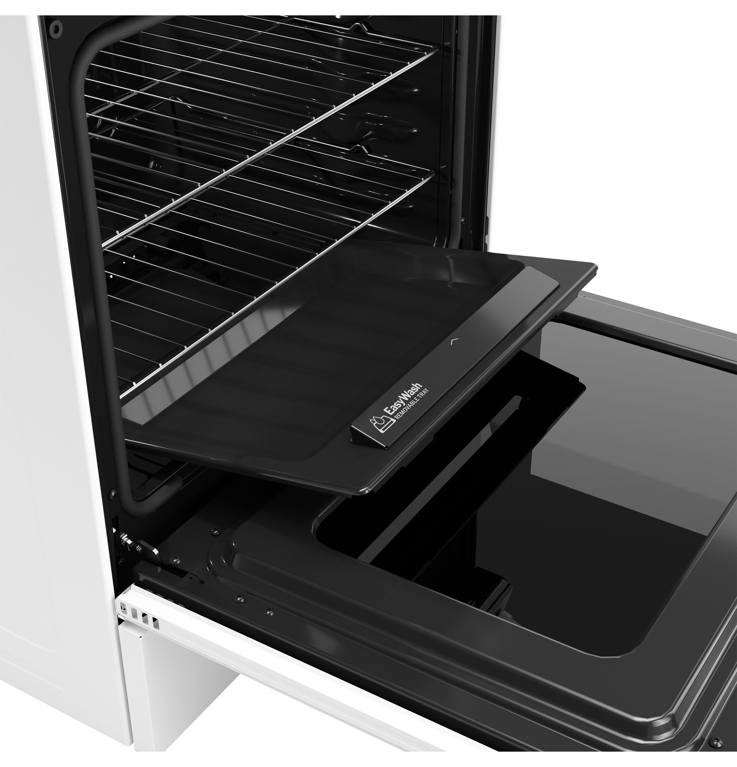 30" Slide-In Front-Control Convection Gas Range with No Preheat Air Fry and EasyWash Oven Tray GGS600AVWW