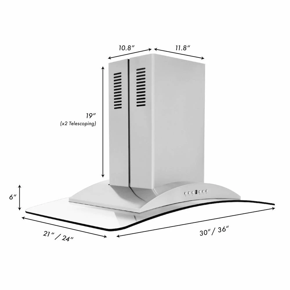 36 in. Convertible Vent Island Mount Range Hood GL9I36