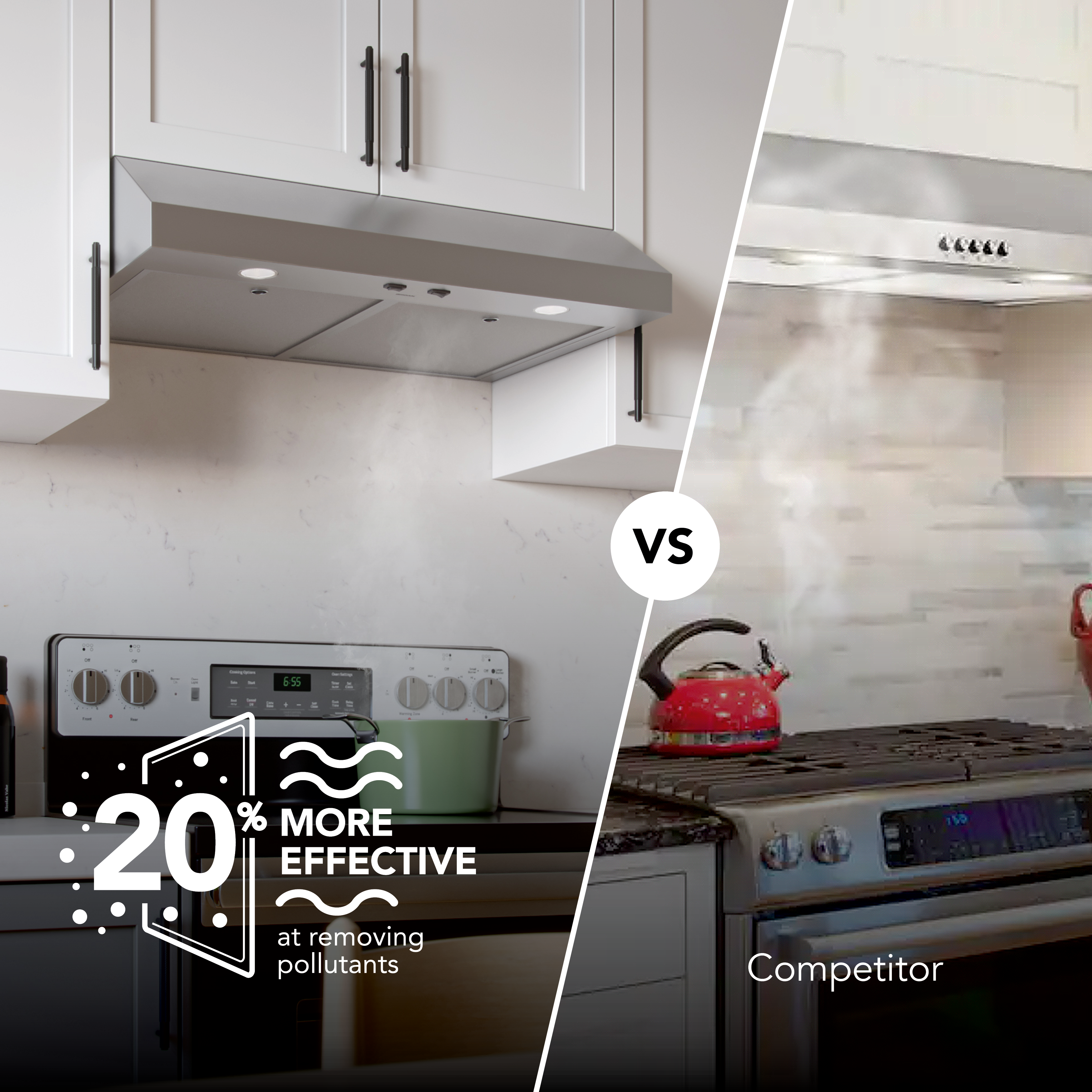 Glacier 24Inch 350 MAX Blower CFM 1.5 Sones Range Hood GLA1243SS