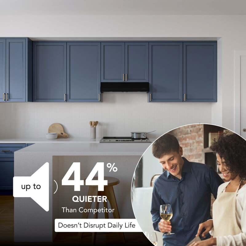 Glacier 36Inch 350 MAX Blower CFM 1.5 Sones Black Range Hood GLA1363BL