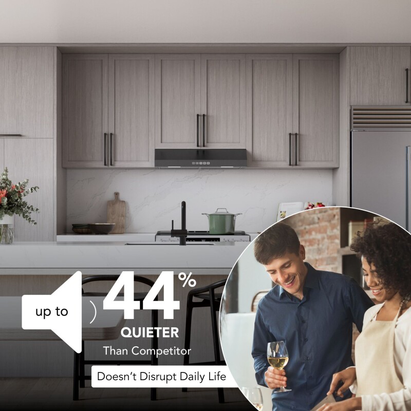 Broan-NuTone 30-Inch Under Cabinet Range Hood, ENERGY STAR, 350 Max Blower CFM, Black Stainless Steel GLA2303BLS