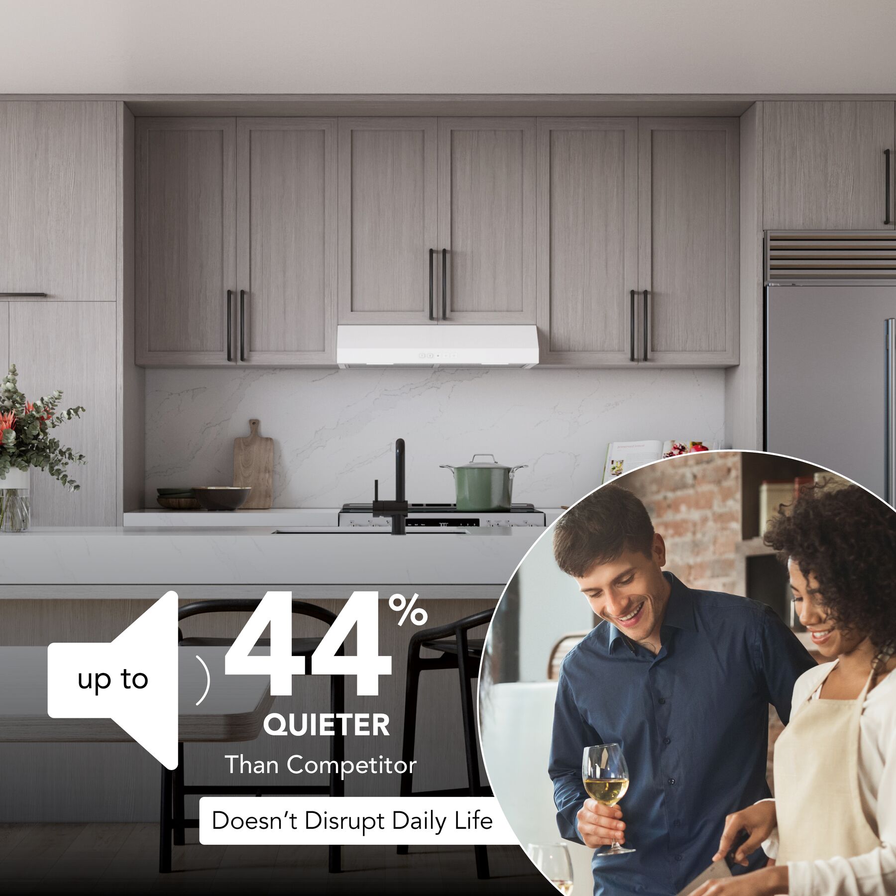 Broan-NuTone 30-Inch Under Cabinet Range Hood, ENERGY STAR, 350 Max Blower CFM, White GLA2303WW