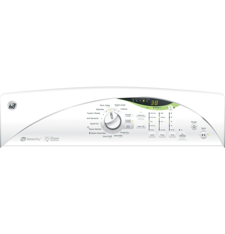 7.0 cu. ft. capacity electric dryer with Steam and HE SensorDry GLDS560EDWW