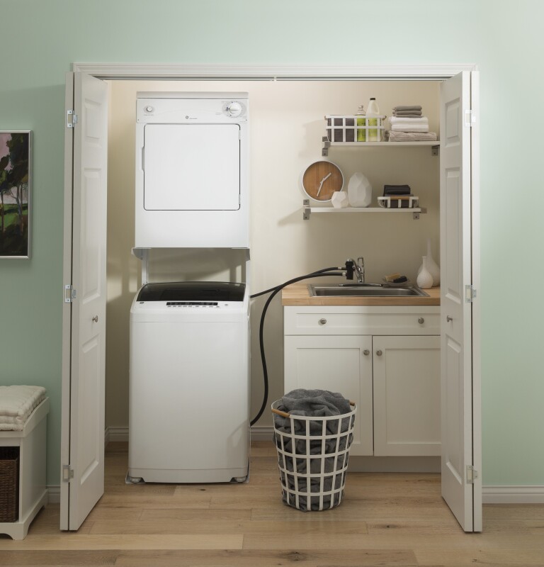 Space-Saving 2.8 cu. ft. Capacity Portable Washer with Stainless Steel Basket GNW128PSMWW