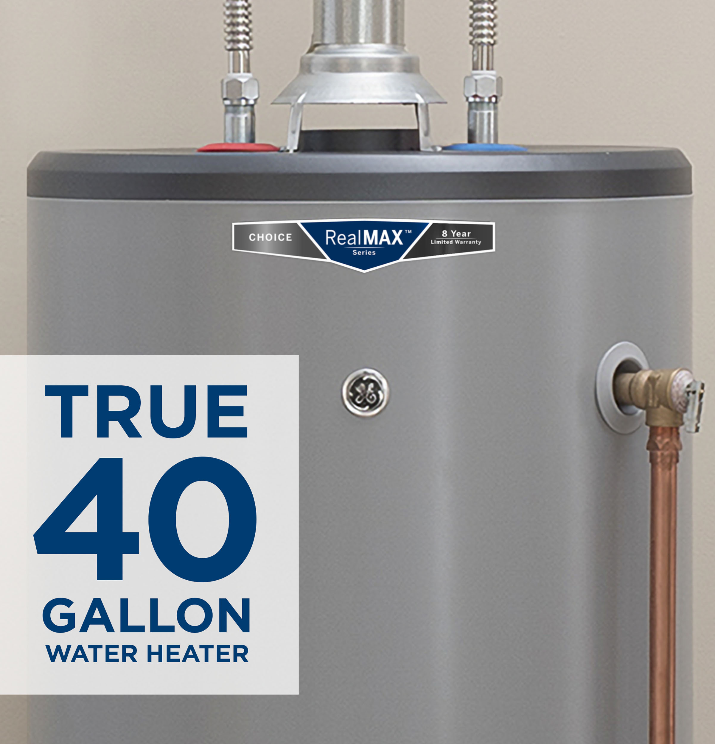 RealMAX Choice 40-Gallon Short Liquid Propane Atmospheric Water Heater GP40S08BXR