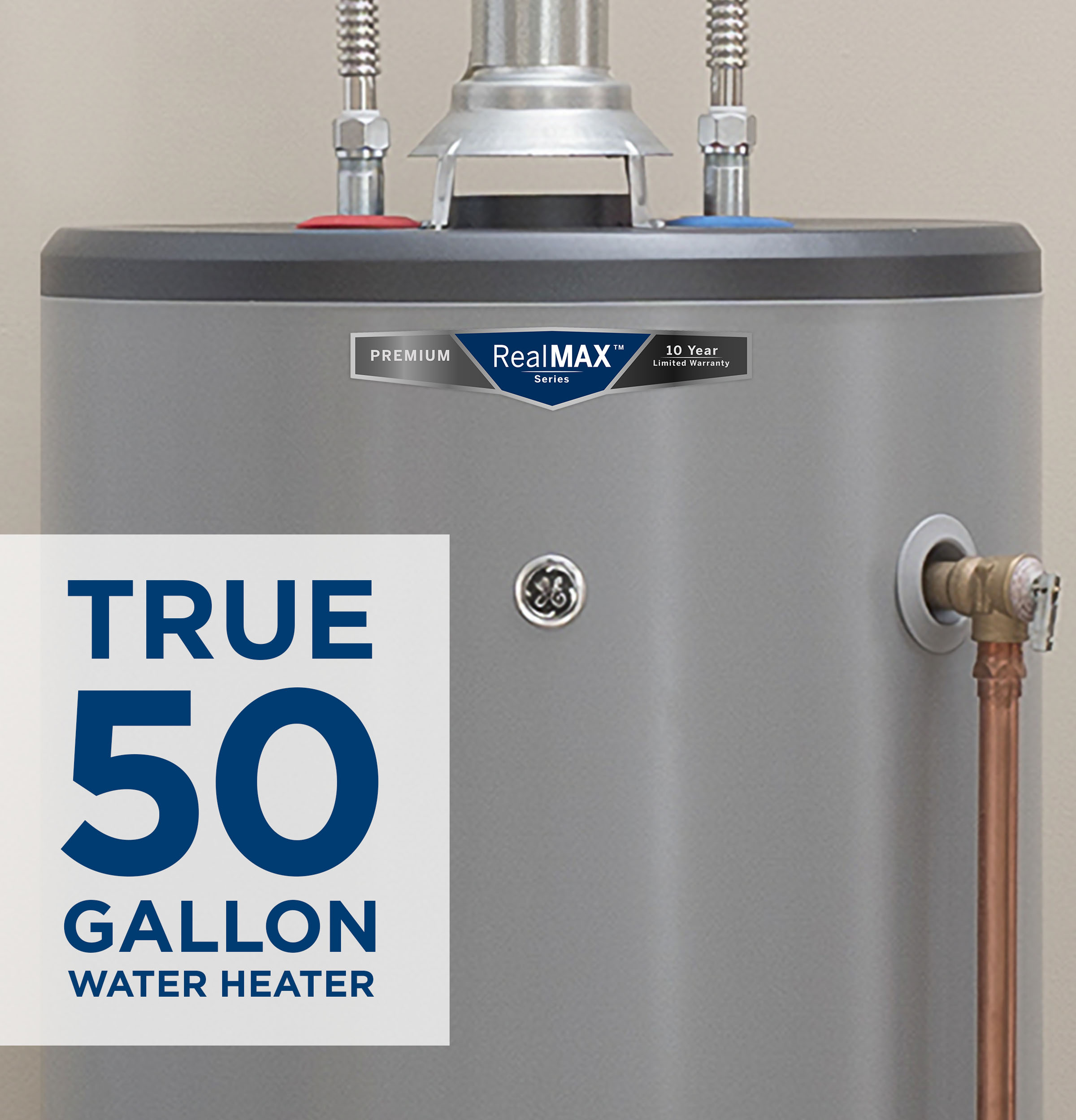 RealMAX Premium 50-Gallon Tall Liquid Propane Atmospheric Water Heater GP50T10BXR