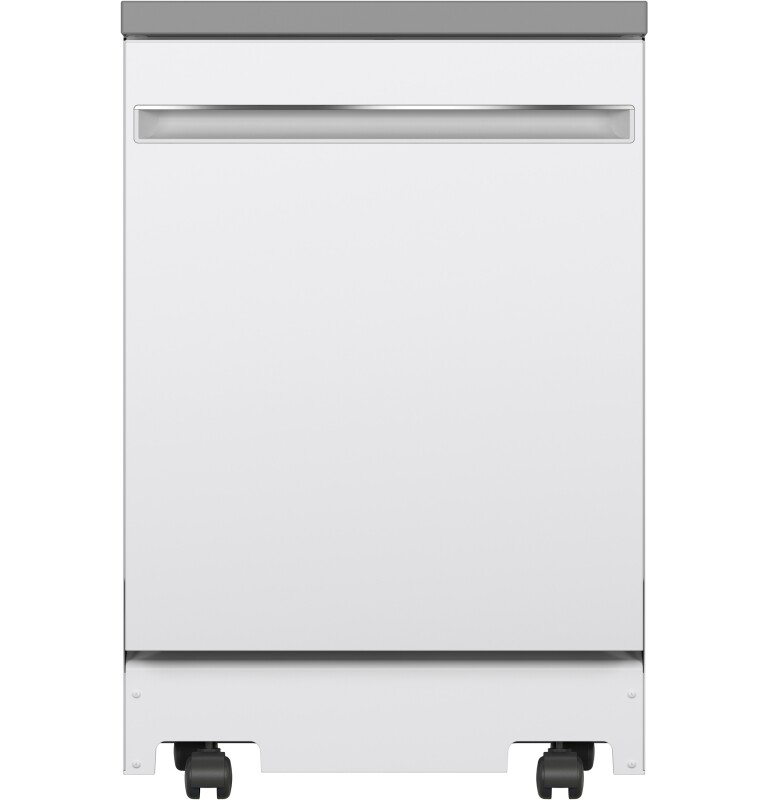 GE 24" Stainless Steel Interior Portable Dishwasher with Sanitize Cycle White GPT225SGLWW Picture 1
