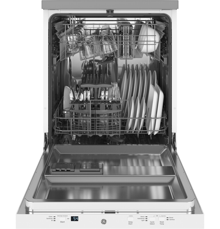 24" Stainless Steel Interior Portable Dishwasher with Sanitize Cycle GPT225SGLWW