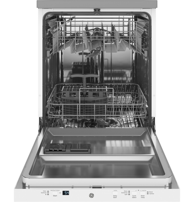 24" Stainless Steel Interior Portable Dishwasher with Sanitize Cycle GPT225SGLWW