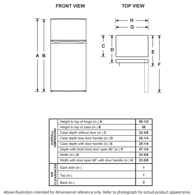 9.8 Cu. Ft. 12 Volt DC Power Top-Freezer Refrigerator GPV10FGNBB