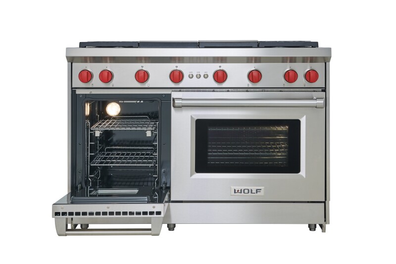 Wolf 48" Gas Range - 6 Burners and Infrared Griddle Stainless Steel GR486G Picture 1