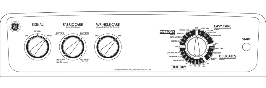 7.0 cu. ft. stainless steel capacity electric dryer with Sensor Dry GRDN510EMWS