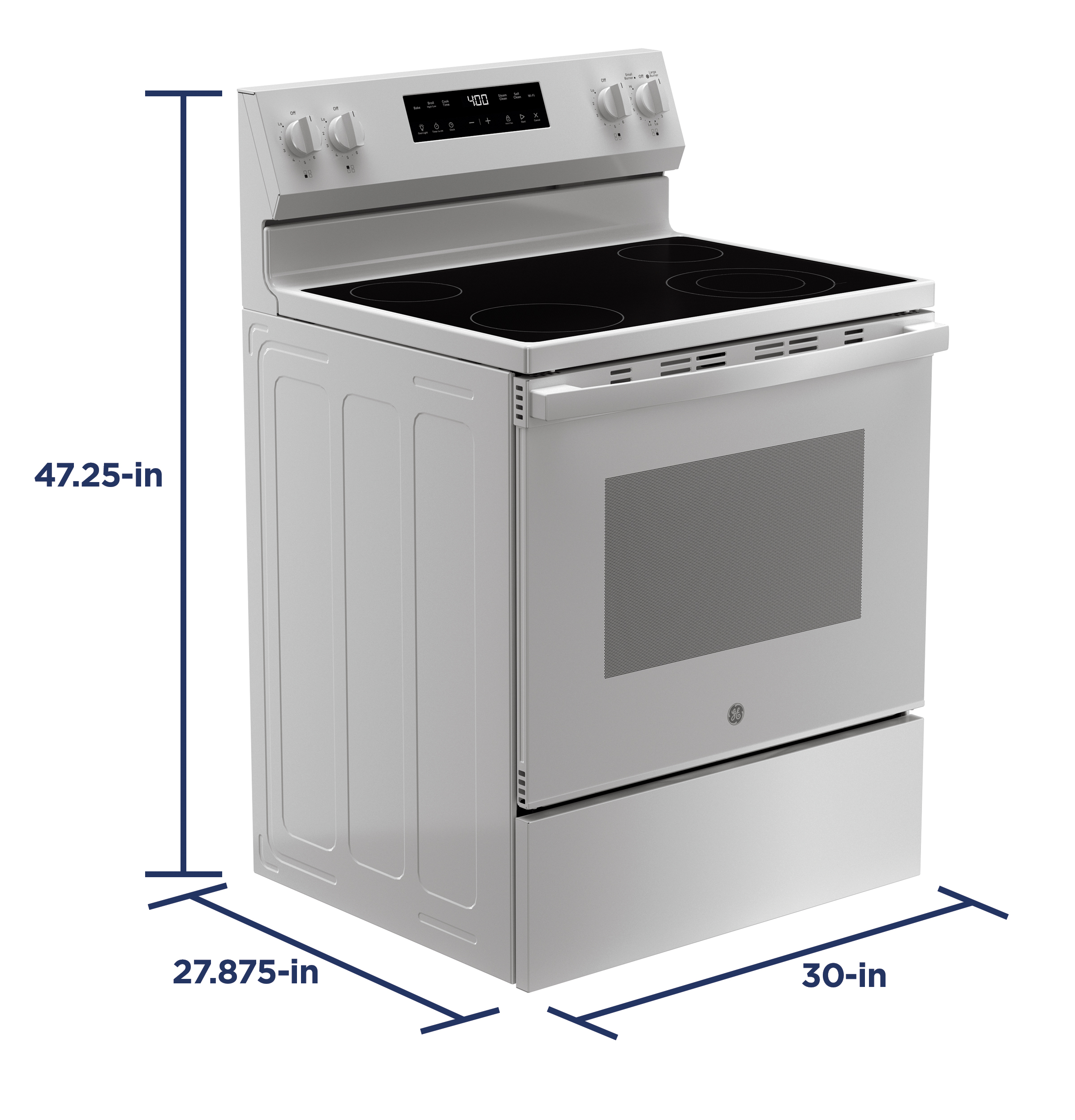 30" Free-Standing Electric Range GRF400PVWW