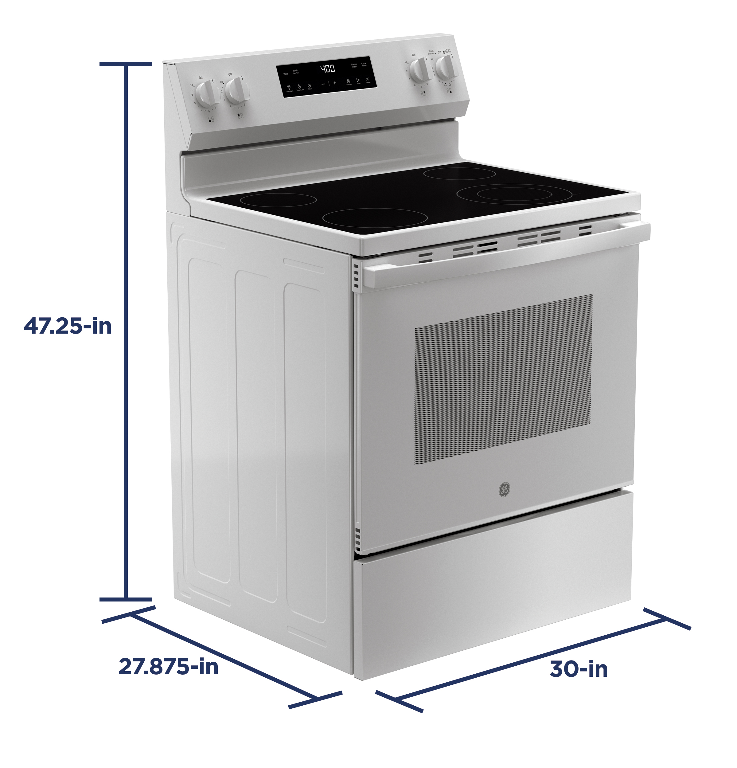 30" Free-Standing Electric Range GRF400SVWW