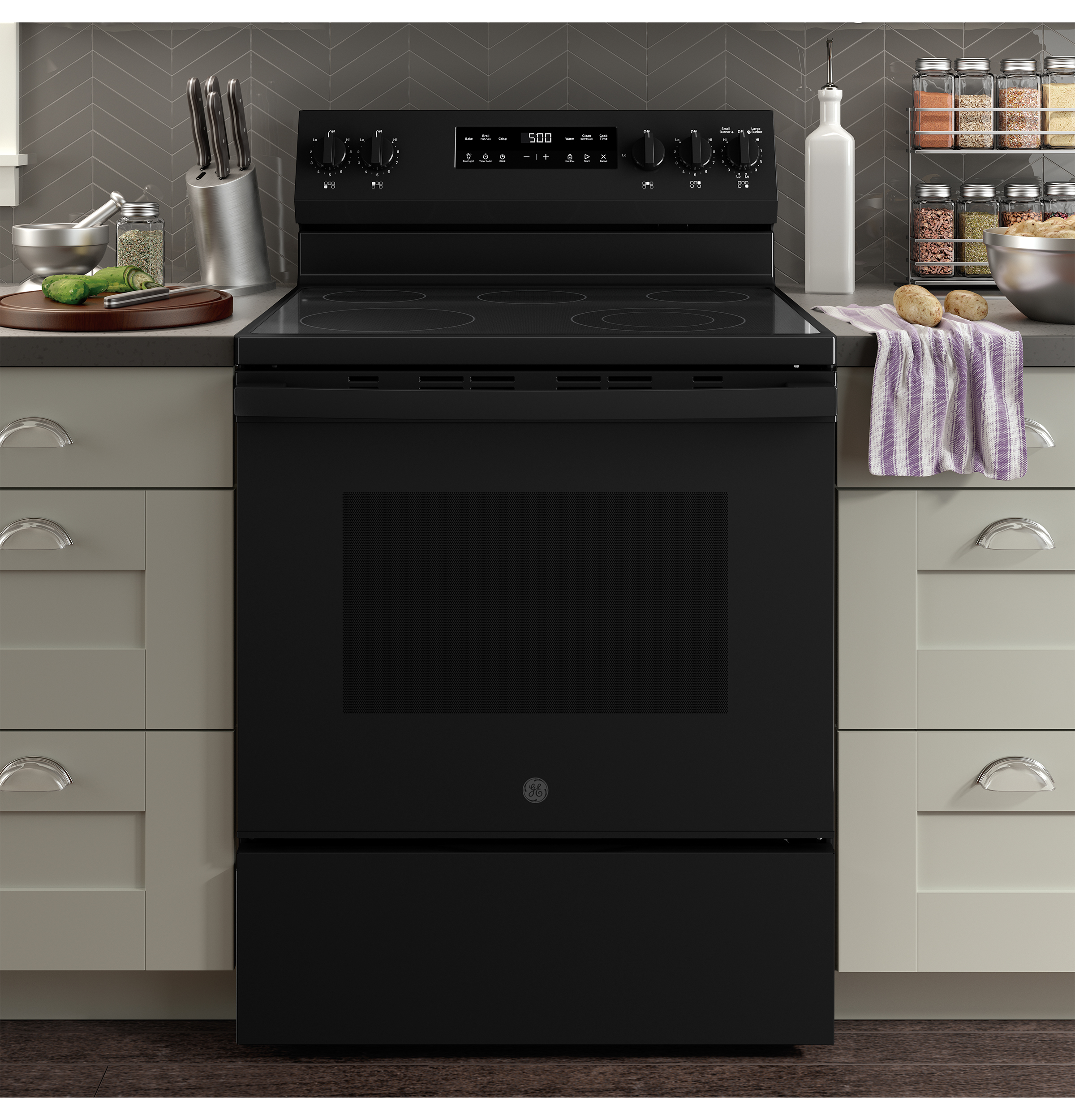 30" Free-Standing Electric Range with Crisp Mode GRF500PVBB