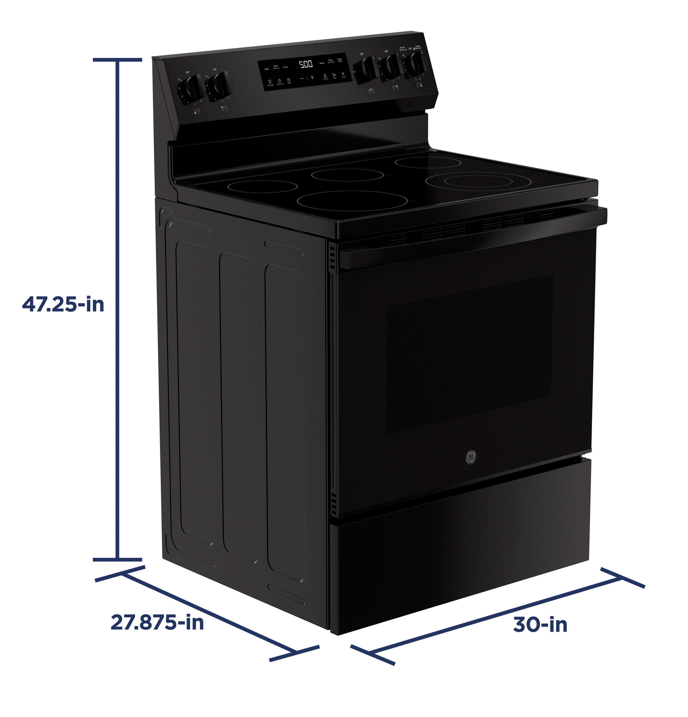 30" Free-Standing Electric Range with Crisp Mode GRF500PVBB