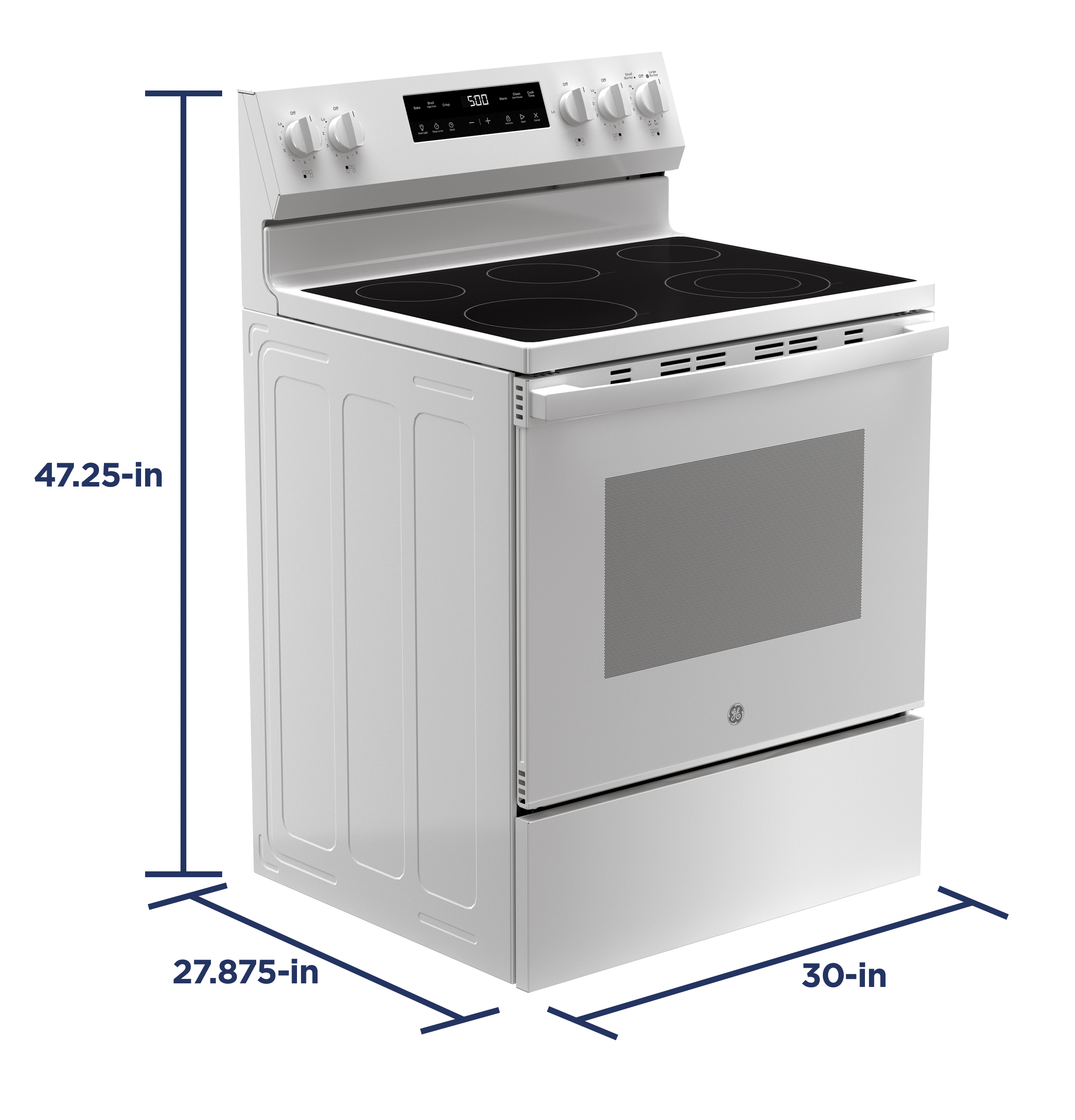 30" Free-Standing Electric Range with Crisp Mode GRF500PVWW
