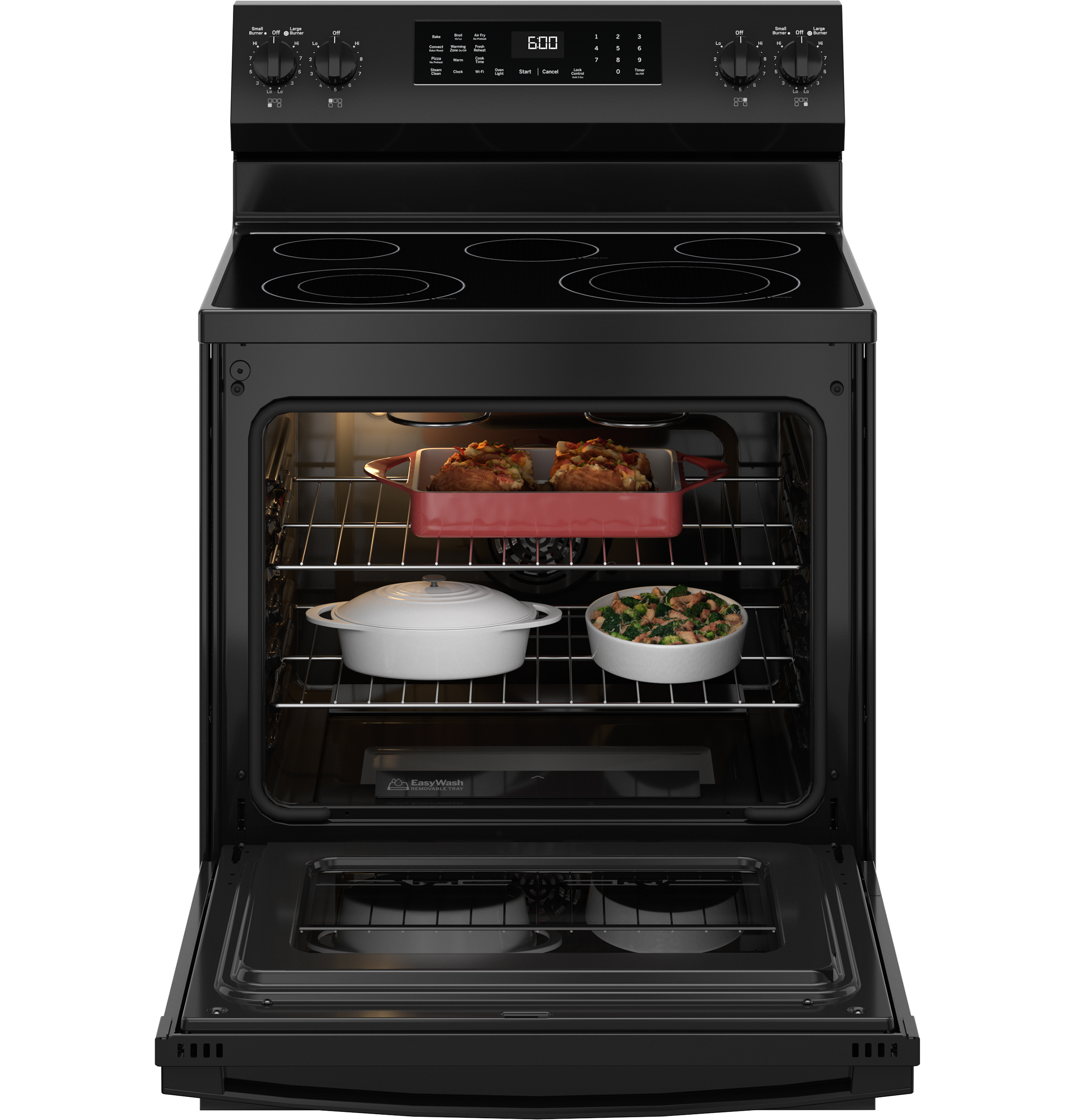 30" Free-Standing Electric Convection Range with No Preheat Air Fry and EasyWash Oven Tray GRF600AVBB