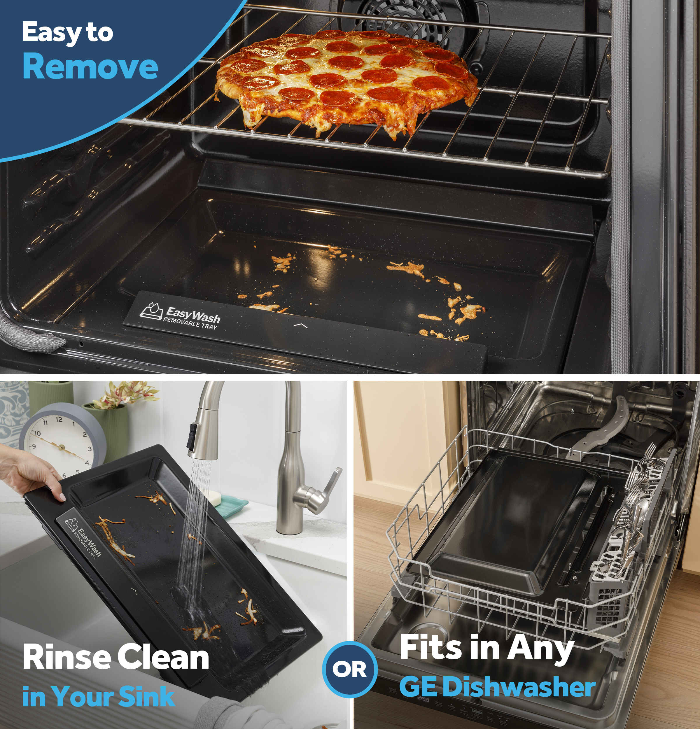 30" Free-Standing Electric Convection Range with No Preheat Air Fry and EasyWash Oven Tray GRF600AVES