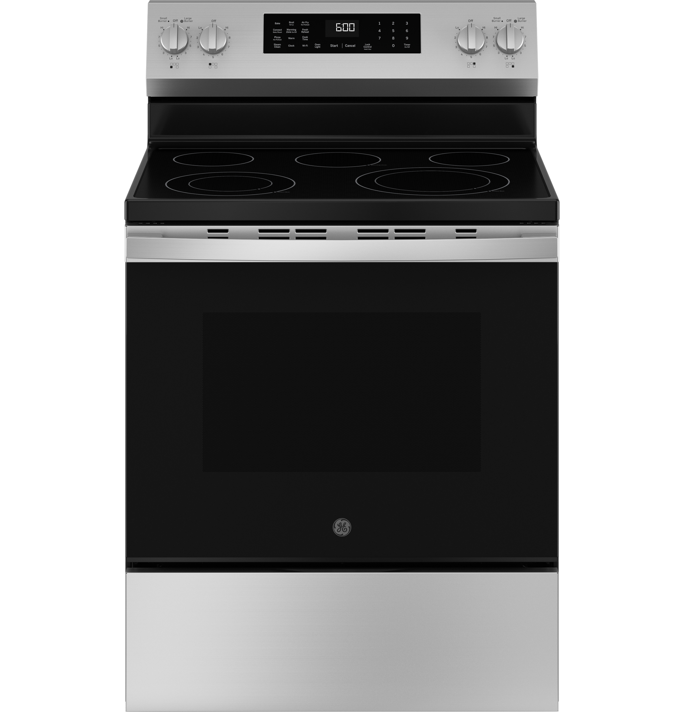 GE 30" Free-Standing Electric Convection Range with No Preheat Air Fry and EasyWash Oven Tray Stainless Steel GRF600AVSS Picture 1