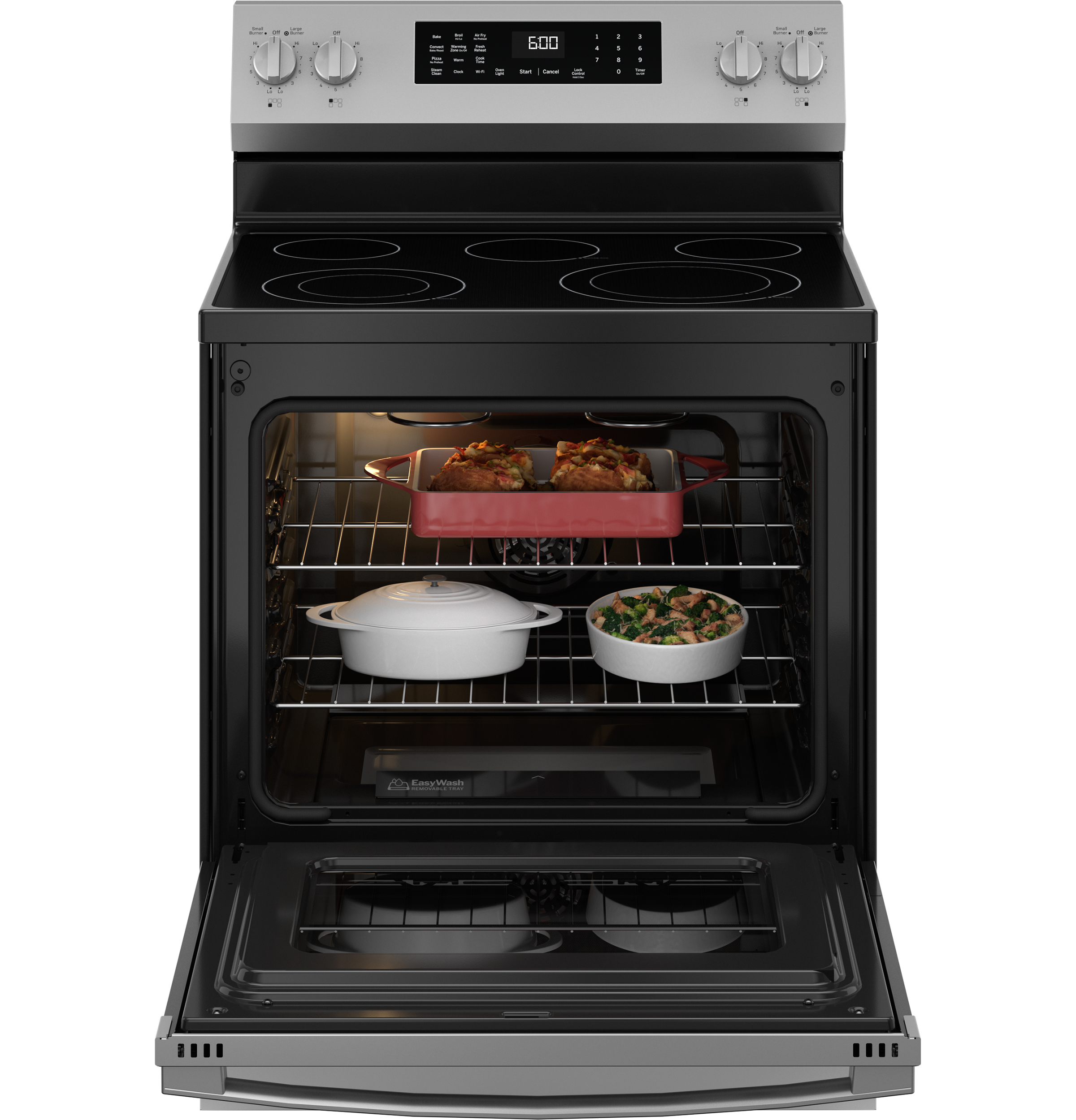 30" Free-Standing Electric Convection Range with No Preheat Air Fry and EasyWash Oven Tray GRF600AVSS