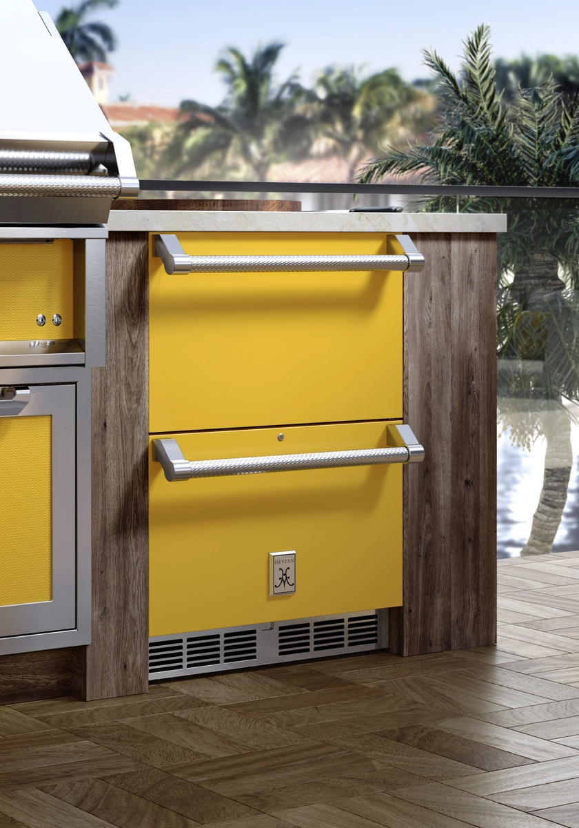 24" Outdoor Refrigerator Drawer and Freezer Drawer with Lock GRFR24WH