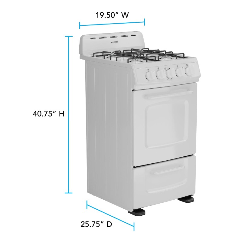 Avanti 20" Gas Range Oven GRO20P0W