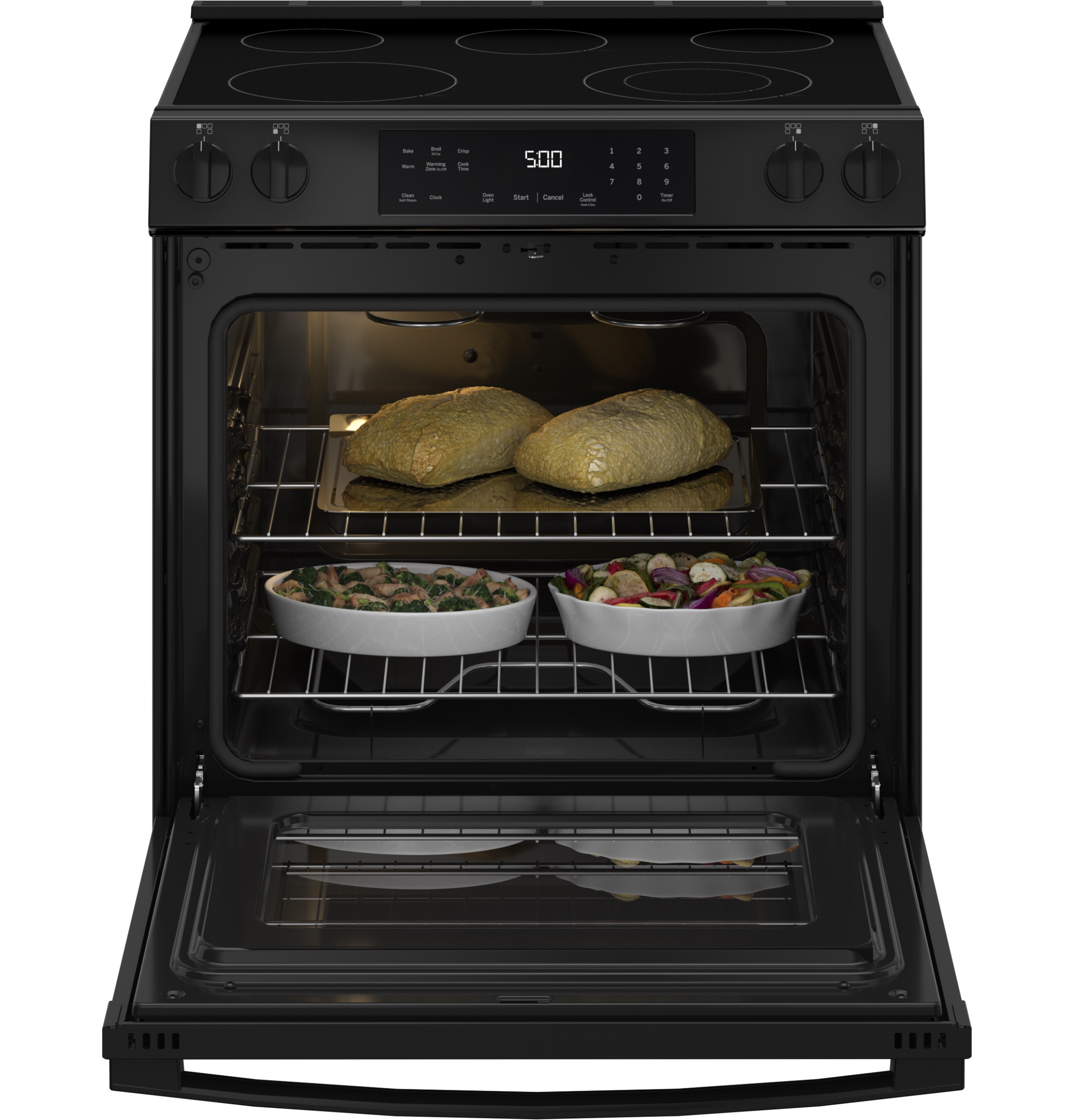 30" Slide-In Electric Range with Crisp Mode GRS500PVBB