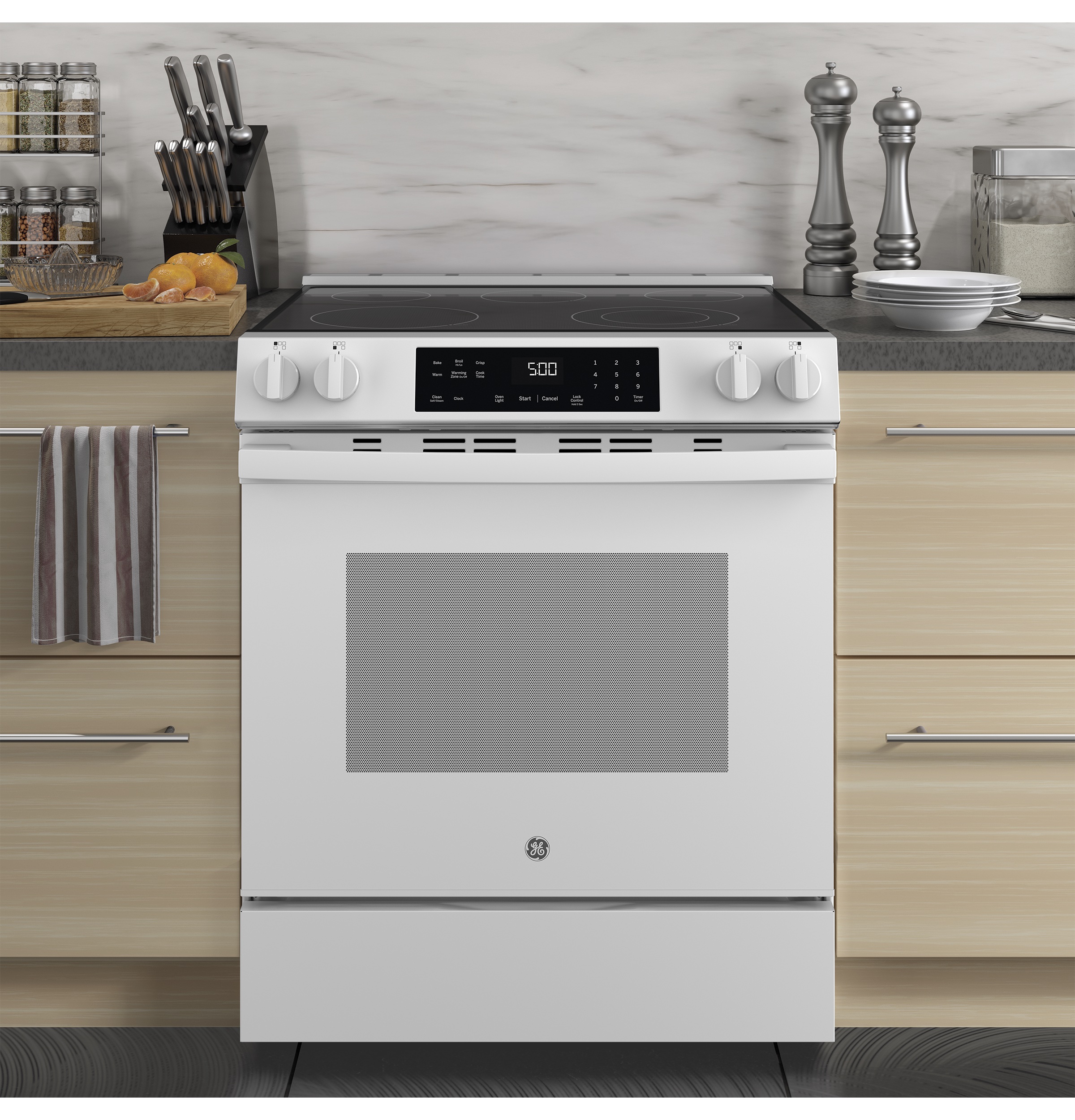 30" Slide-In Electric Range with Crisp Mode GRS500PVWW
