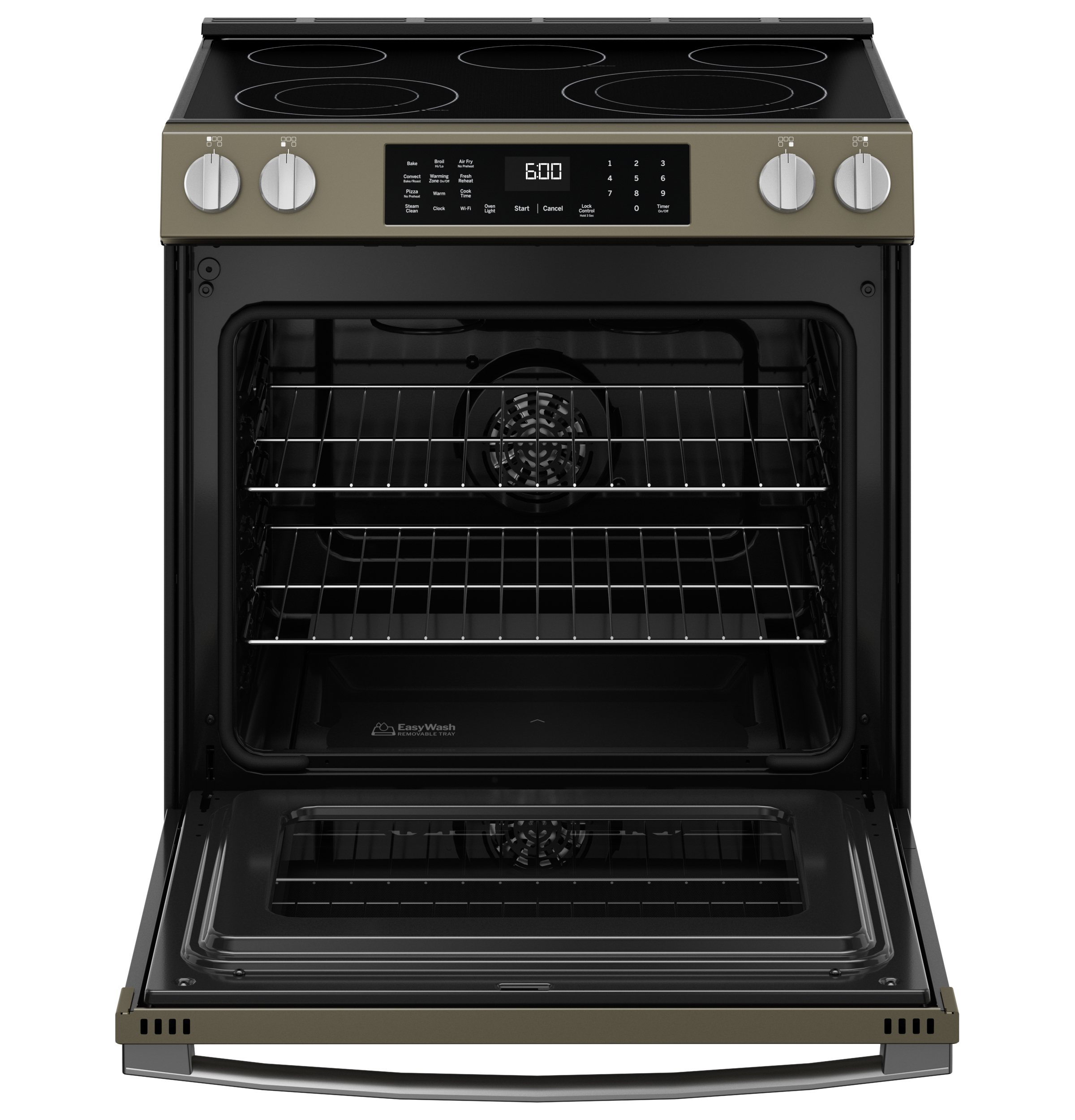 30" Slide-In Electric Convection Range with No Preheat Air Fry and EasyWash Oven Tray GRS600AVES