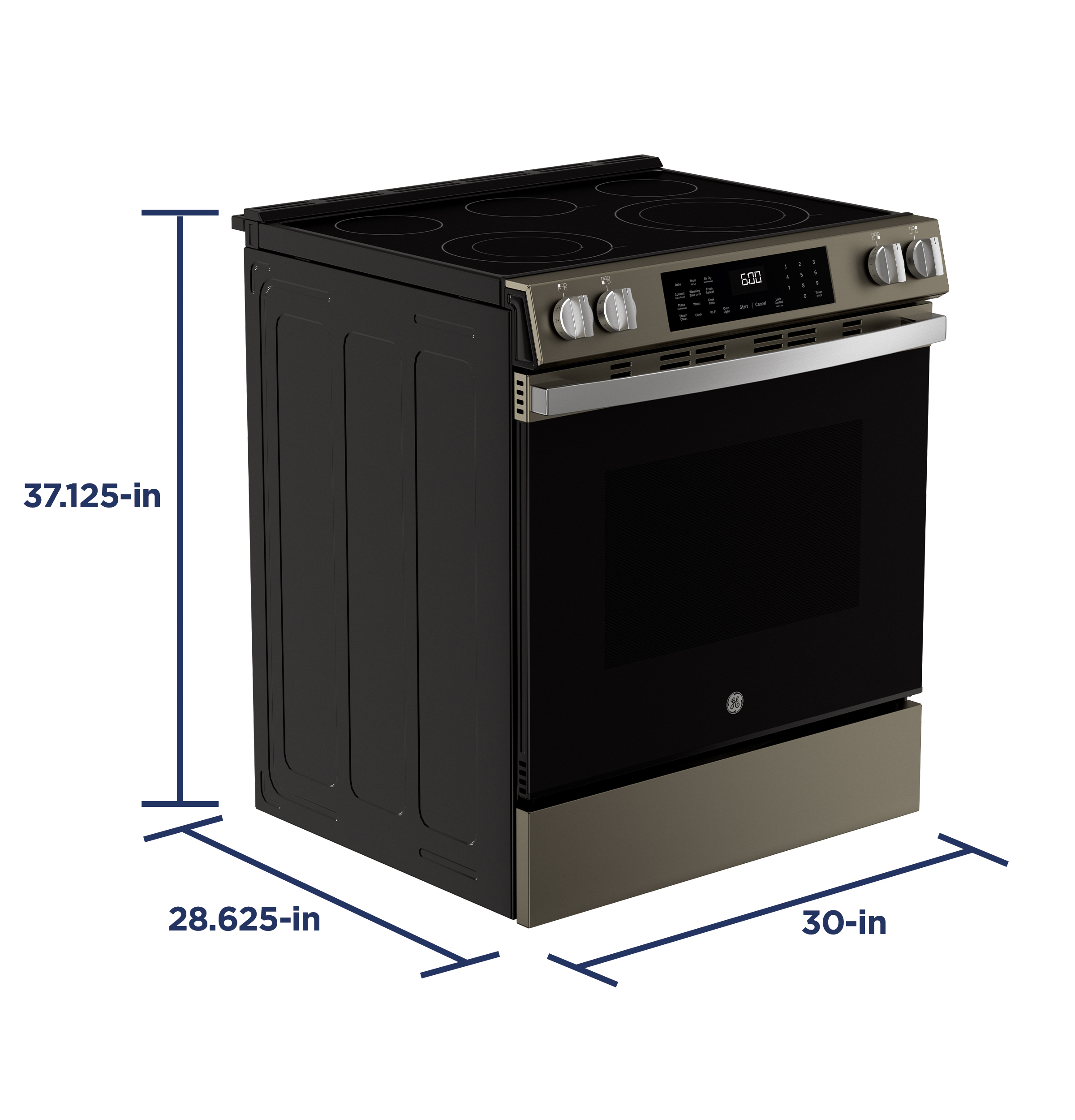 30" Slide-In Electric Convection Range with No Preheat Air Fry and EasyWash Oven Tray GRS600AVES