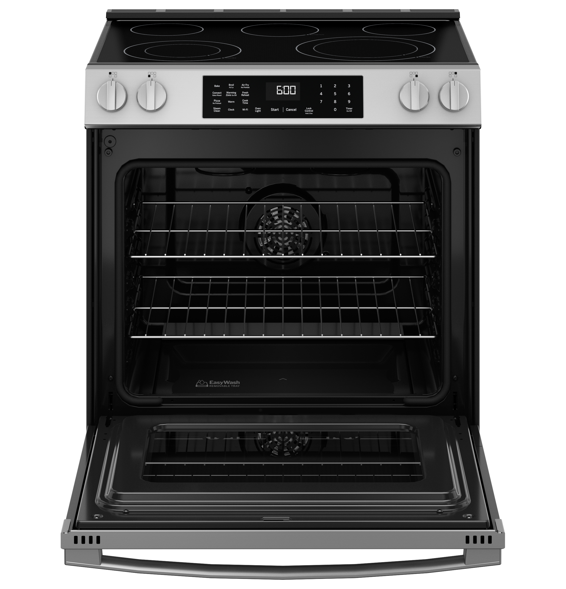 30" Slide-In Electric Convection Range with No Preheat Air Fry and EasyWash Oven Tray GRS600AVFS