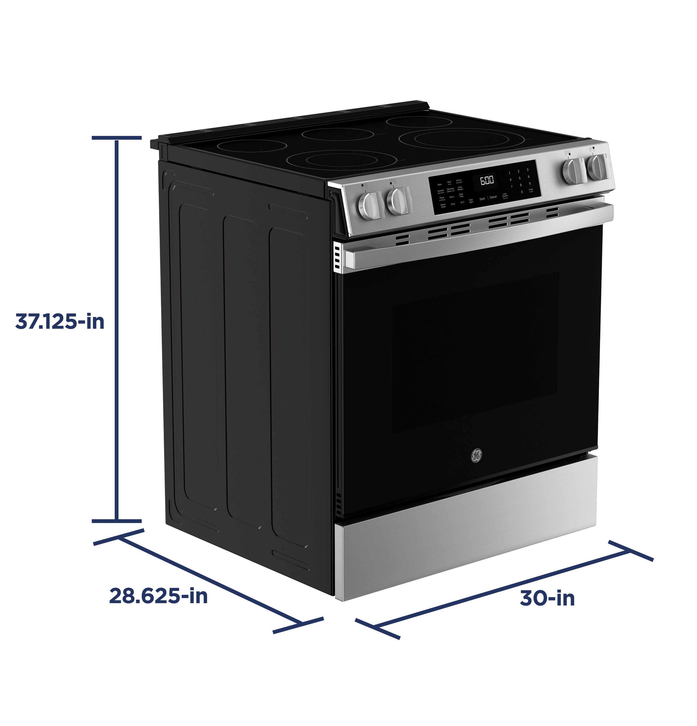 30" Slide-In Electric Convection Range with No Preheat Air Fry and EasyWash Oven Tray GRS600AVFS