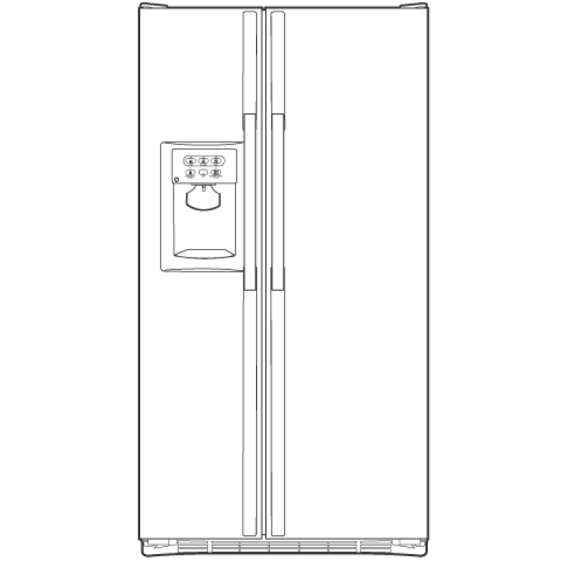 CustomStyle 22.1 Cu. Ft. Side-By-Side Refrigerator GSC22KGRBB