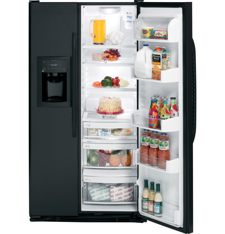 Counter-Depth 22.1 Cu. Ft. Side-By-Side Refrigerator with Dispenser GSC22QGTBB