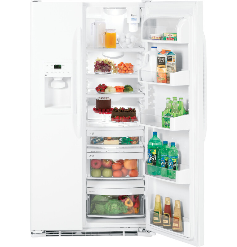Counter-Depth 22.1 Cu. Ft. Side-By-Side Refrigerator with Dispenser GSC22QGTWW