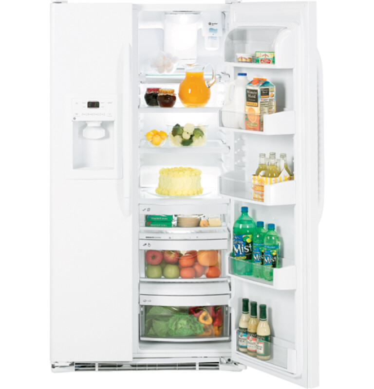 Counter-Depth 22.7 Cu. Ft. Side-By-Side Refrigerator with Dispenser GSC23KGTWW
