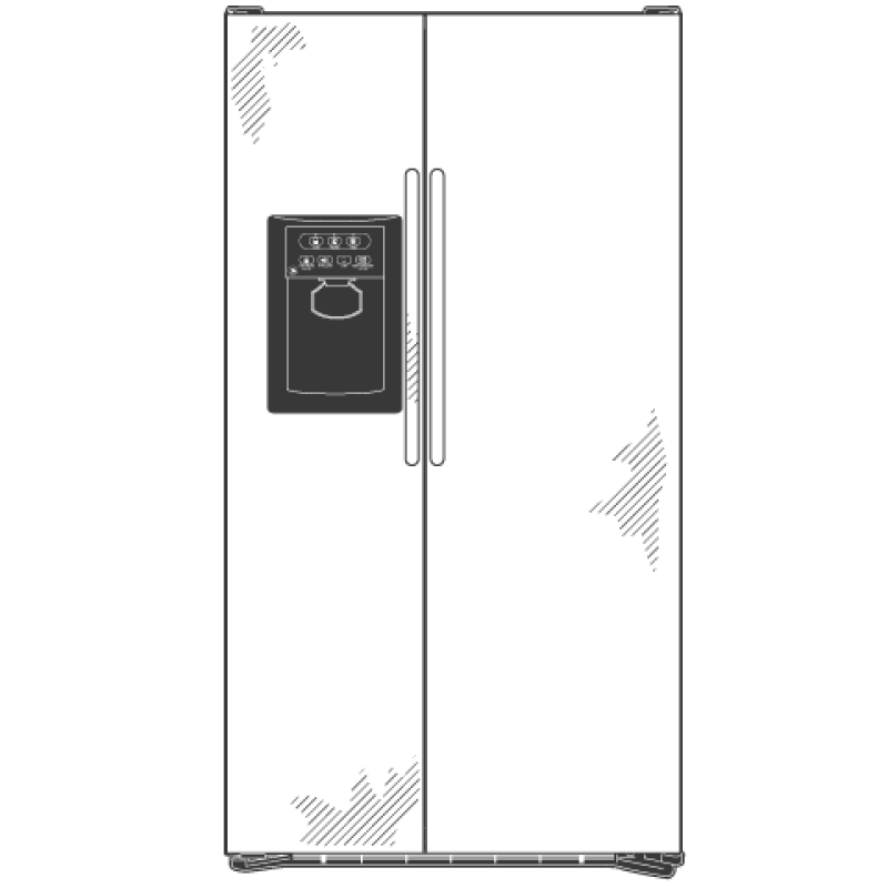 CustomStyle 22.6 Cu. Ft. Stainless Side-By-Side Refrigerator GSC23LSRSS