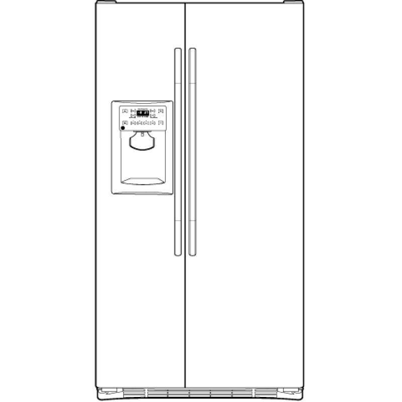 22.7 Cu. Ft. Side-By-Side Refrigerator with Dispenser GSCF3PGXBB