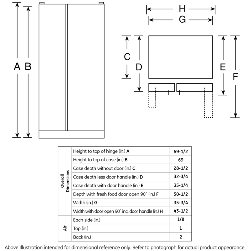 25.3 Cu. Ft. Side-By-Side Refrigerator GSE25HGHBB