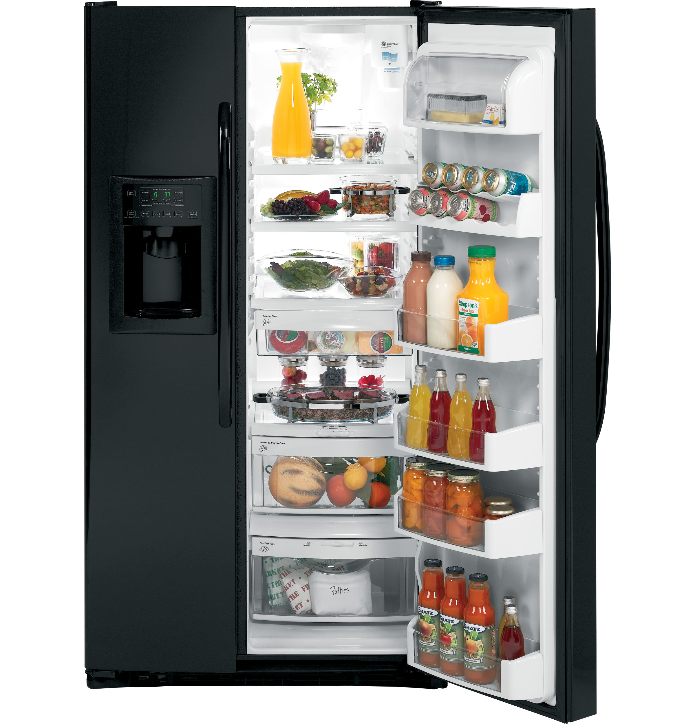 25.4 Cu. Ft. Side-By-Side Refrigerator with Dispenser GSHF5KGXBB