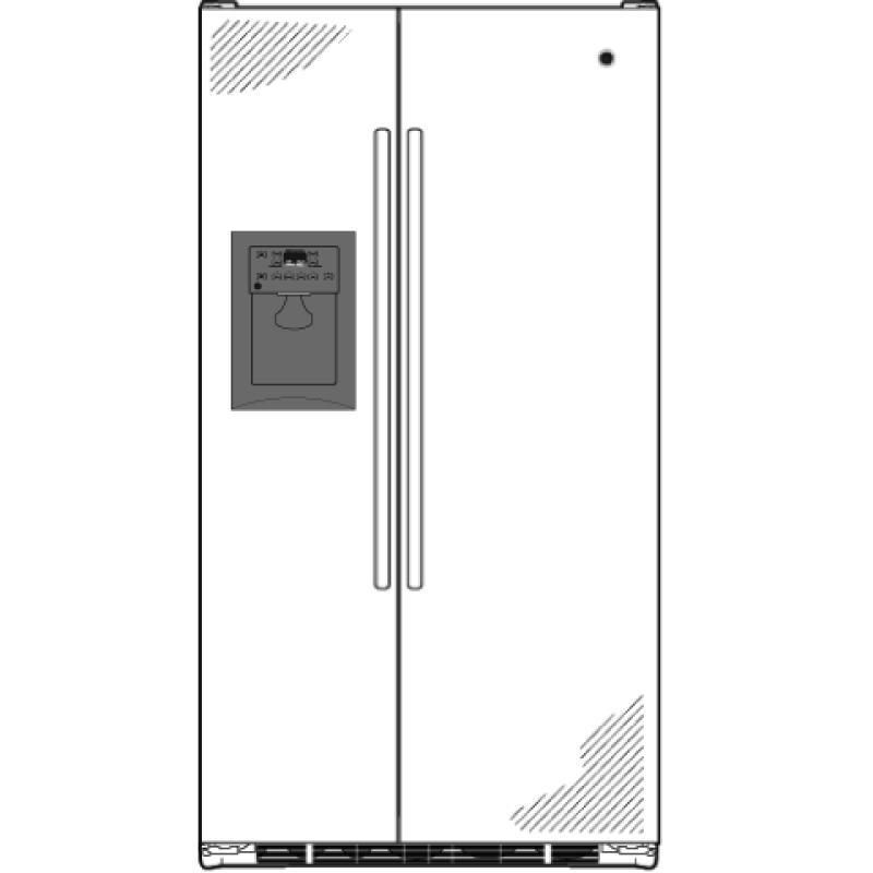 23.1 Cu. Ft. Side-By-Side Refrigerator with Dispenser GSHS3KGXSS