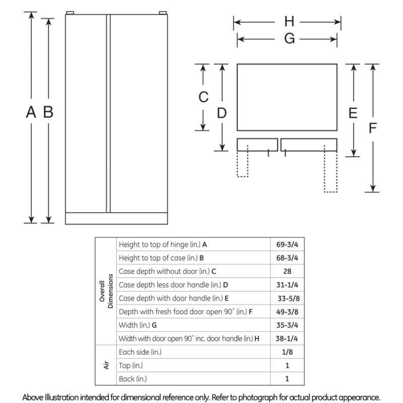 25.3 Cu. Ft. Side-By-Side Refrigerator GSL25JGDLS