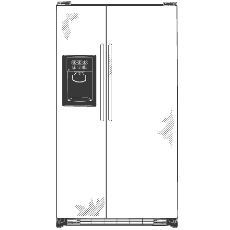 21.9 Cu. Ft. Capacity Stainless Side-By-Side Refrigerator with Dispenser GSS22SGRSS